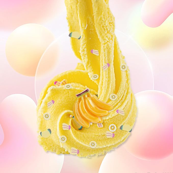 Banana Yellow Cloud Slime, Super Drizzly & Non-Sticky Premade Slime, Slimes Party Favors for Kids, Slimes Sensory Toys for Birthday Easter Hallowmas Christmas Girls Gifts & Boys Gifts
