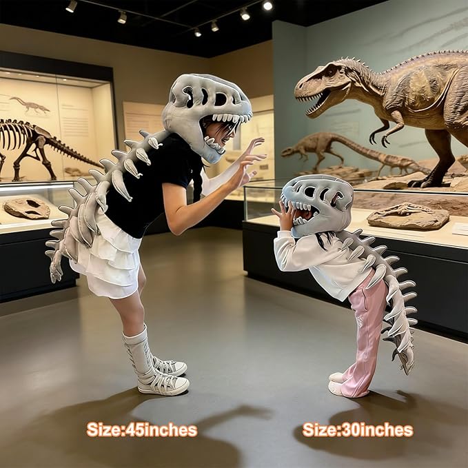 LUMIXA Dinosaur Skeleton Plush Costume - Cozy 3D Spinosaurus Outfit Wearable Cuddly Toy for Dress Up & Play