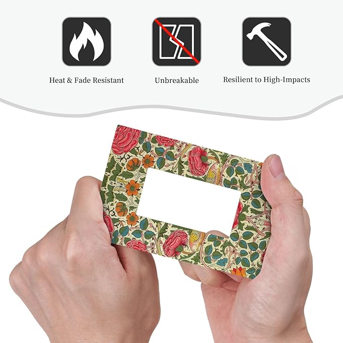 William Morris Roses Floral Single Light Switch Cover Plate VintageTulip Flower Plant Bird 1 Gang Rocker Outlet Covers Switchplate Decorative Electrical Faceplates for Bedroom Kitchen Décor