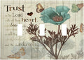Rustic Elegant Teal Tulip Bible Inspirational Quote Decorative Switch Plates 3 Gang Wall Plate Triple Toggle Light Switch Cover Faceplate Electrical Wall Panels for Farmhouse Bedroom Decor