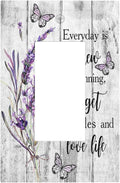 Outlet Covers Purple Lavender Flower Butterfly on Wood Plank 1 Gang Wall Plate Single Rocker Light Switch Cover Inspirational quotation Floral Decorative GFCI Receptacle Cover Electrical Switchplate