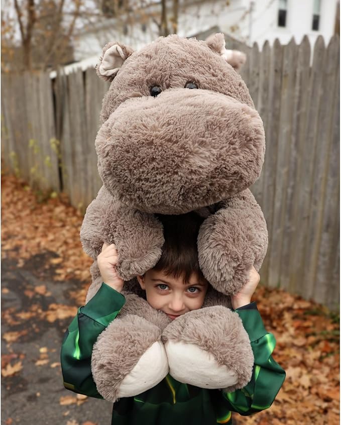 BENINY Giant Humongous Hippo Stuffed Animals 36", Oversized Toy Plush Pillow Gift for Kid, Gray