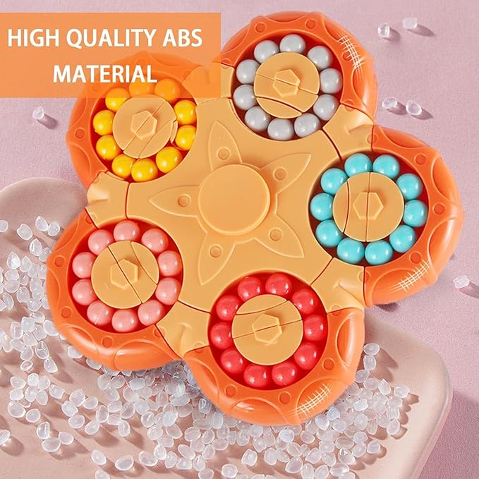 YUDANSI Magic Bean Puzzle Toy, Rotating Magic Bean & Fidget Cube 2-in-1, Rotating Magical Cube Fidgets Gift for Kids Boys Girls Age 3+, 5-7, 8-12, Brain Teaser Fingertip Toys for Teens Adults