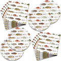 40pcs Gone Fishing Birthday Plates And Napkins Party Supplies - Fish Party Decorations Tableware, little Fisherman Fishing Birthday Baby Shower Decorations Serve 20