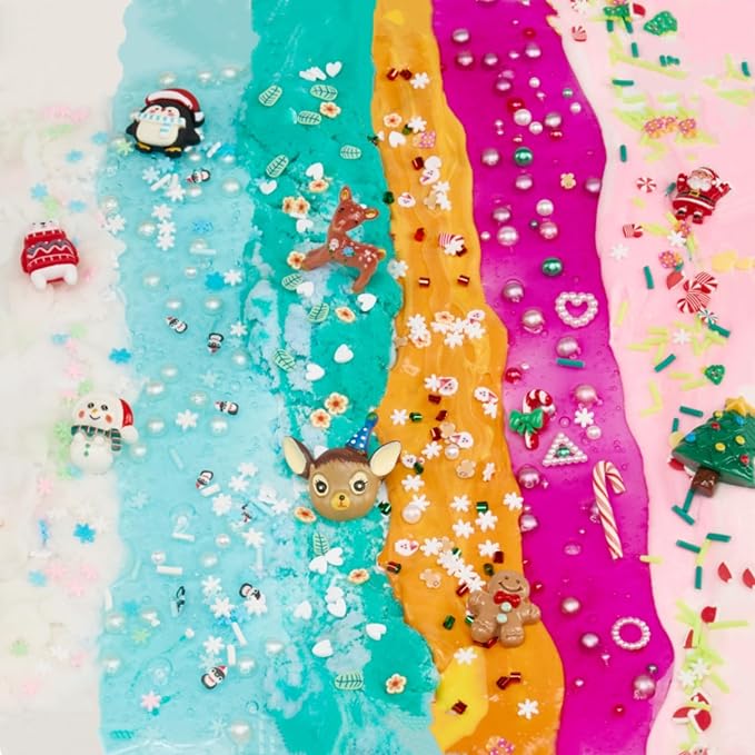 Slime Kit for Girls Surprises with DIY Slime Set - Funny Fluffy Slime Gifts Toy for Kids 4 5 6 7 8 9 10 11 12 Year Old Toddlers Boys Tweens Crunchy Clear Pink Slime Add Ins Charms
