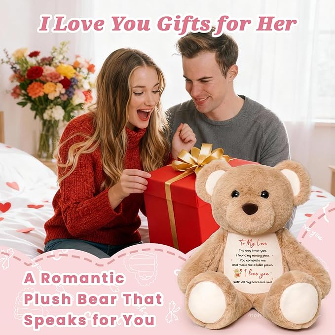 to My Love Teddy Bear for Valentines Day, I Love You Gift for Her, Wife, Girlfriend, Anniversary Engagement Proposal Wedding Valentines Gifts for Women, Valentines Day Gift Ideas 15"
