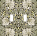 William Morris Pimpernel Flowers Plant Floral Decorative Switch Plates 2 Gang Double Toggle Outlet Light Switch Cover Wall Plate Electrical Faceplate for Farmhouse Living Room Decor