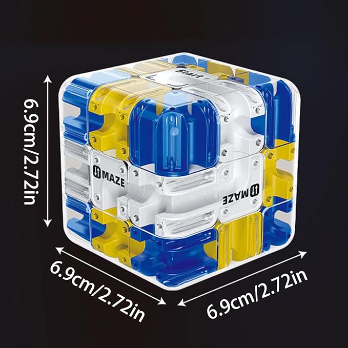 Large 3D Labyrinth Puzzle Maze Cube, 3D Cube Puzzle, Engaging Brain Teaser Toy,Color-Match Game, Improve Spatial Recognition and Cultivate Logical Thinking,Education Sensory Toys