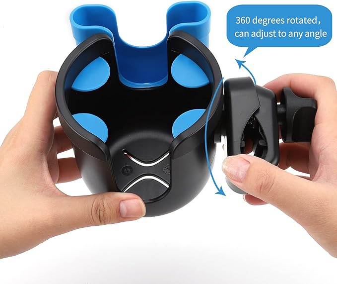 Accmor Stroller Cup Holder with Phone Holder, Bike Cup Holder, Universal Cup Holder for Uppababy Nuna Doona Strollers, 2-in-1 Cup Phone Holder for Stroller Bike Accessory