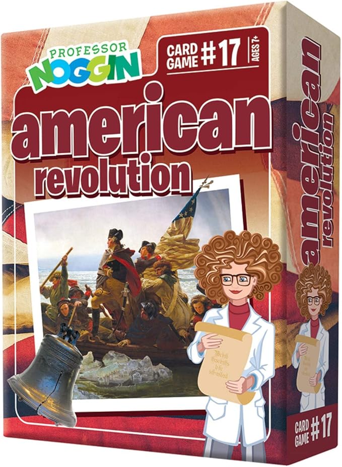 Outset Media Professor Noggin's American Revolution Trivia Card Game - an Educational Based Card Game for Kids - Trivia, True or False, and Multiple Choice - Ages 7+ - Contains 30 Cards