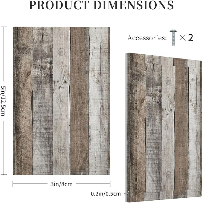 Natural Grey Wood Vintage Faux Wood Grain Light Switch Cover Plate 1 Gang No Device Blank Electrical Wall Plates Faceplate Decorative Switch Plate Covers for Farmhouse Home Decor