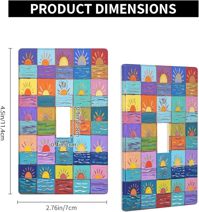Sunrise Single Toggle Wall Plate Decorative 1 Gang Light Switch Covers Electrical Switchplate Home Decorate Faceplat for Bathroom Bedroom Kitchen Room 4.5 x 2.76 Inch