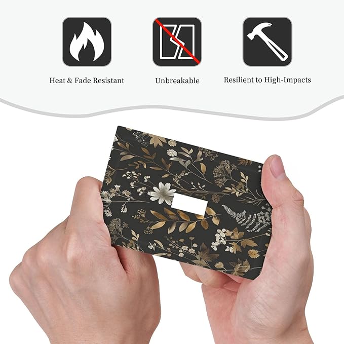 Decorative Light Switch Cover Black Gold Floral Dark Leaves Vintage Flowers 1 Gang Single Toggle Device Electrical Faceplate Switchplates Decorator Outlet Wall Plate for Bed Room Home