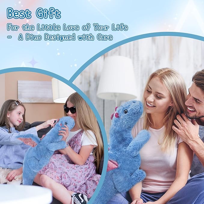 Giant Weighted Stuffed Animal 10Lbs 35.4", Heavy Soft Dragon Plush Toy, Blue Weighted Dragon Stuffed Animal for Kids and Adults, for Comfort and Relaxation