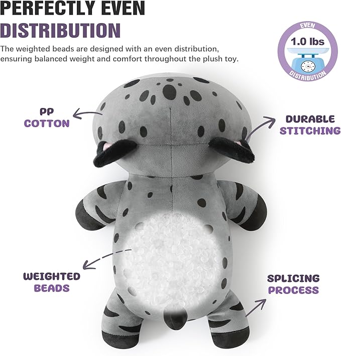 Onsoyours Original Weighted Panther Cat Plush, Cute Hugging Black Leopard Kitty Weighted Stuffed Animal, Soft Collectible Gift for Kids & Adults(9.8", 1.0 Lbs)
