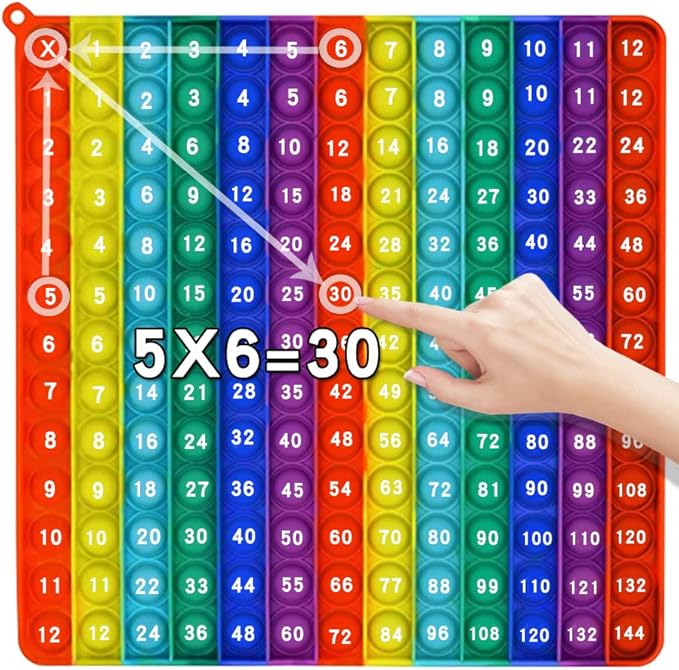 AK-SHIP Multiplication Game Table Bubble Toys Relieve Stress and Anxiety Multiplication Flash Cards 3rd Grade ducation Various Teaching Operations (Multiplication Table 12*12)