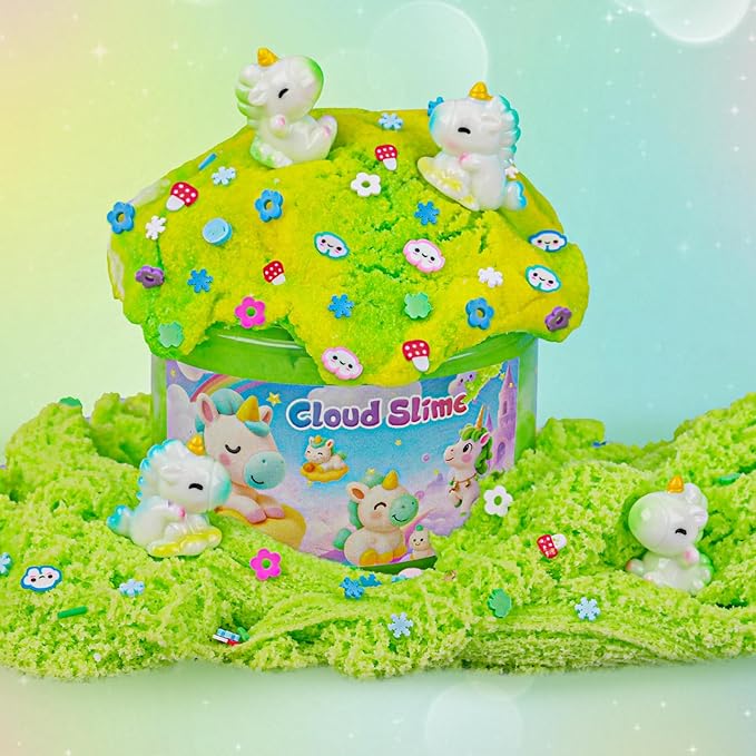 Unicorn Cloud Slime2 Kit 2 Pack - 14oz Soft & Non Sticky Slime Making Kit with Glitter, Dreamy Charms & Slime Add-ins, ASMR Sensory Toys, Perfect Unicorn Gifts for Girls & Boys Ages 4-12