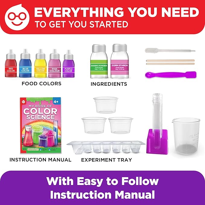 Doctor Jupiter Color Science Kit for Girls Ages 4-5-6-7-8 | Easter, Birthday Gift Ideas for 4+ Year Olds | Toy Stem Kit with 10 Experiments | Preschool Learning & Educational Projects