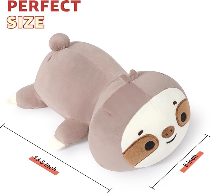 Onsoyours Original Weighted Sloth Plush, Cute 13.8"|1.8 Pound Hugging Sloth Weighted Stuffed Animal, Soft Collectible Plushies Pillow Toy Gift for Kids & Adults