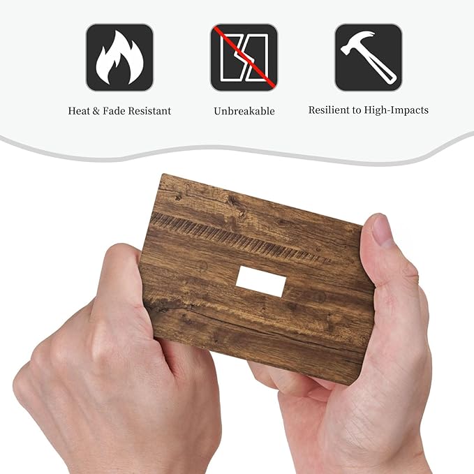 Rustic Old Wood Brown Crack Tree Tumor Print Decorative Light Switch Cover 1 Gang Single Toggle Device Electrical Faceplate Switchplates Decorator Outlet Wall Plate for Farmhouse Home Decor