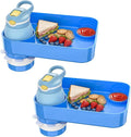 Kids Car Seat Tray, Travel Tray with Cup Holder for Toddler Baby, Kids Car Seat Food Snack Organizer for Road Trip, Stroller Snack Organizer Travel Must Haves Toddler Must Haves (Blue, 2 Packs)