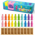 Match The Bottle Color Game, Fun Family Board Game for Kids and Adults 2–4 Players, Bottle Flip Challenge Toy for Travel, Camping, Holidays, Celebrate Birthday Party, Backyard Night (Large, wooden)
