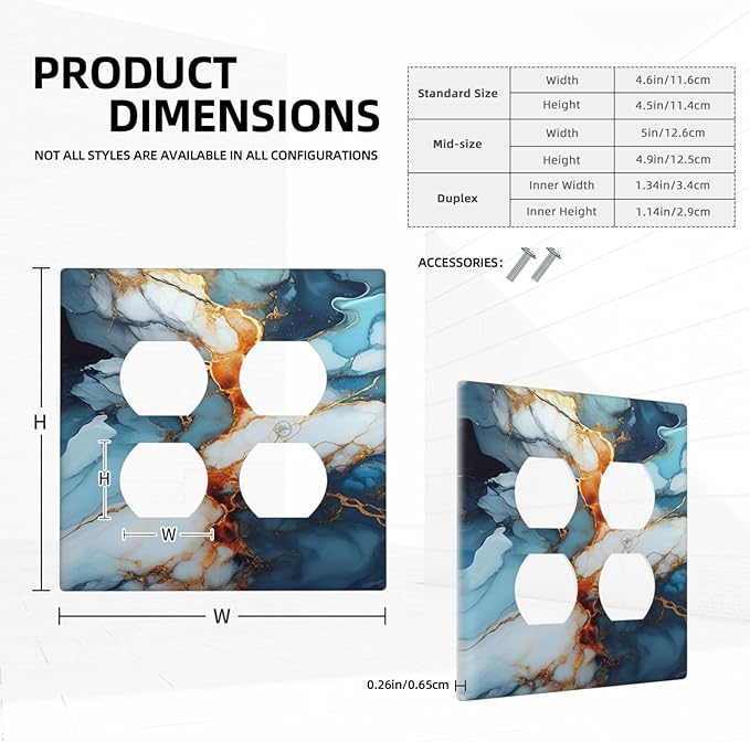 Personalized Light Switch Cover Plate Golden Abstract Luxury Marble 2 Gang Decorative Switch Plate Double Duplex Wall Plates Switch Plates and Outlet Covers for Livingroom Bathroom Decor