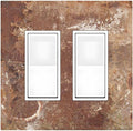 Decorative Outlet Covers Shabby Old Aged Rusty Antique Brass Metal 2 Gang Double Gfci Rocker Electrical Wall Panels Light Switch Cover Plate For Farmhouse Cabin Decor