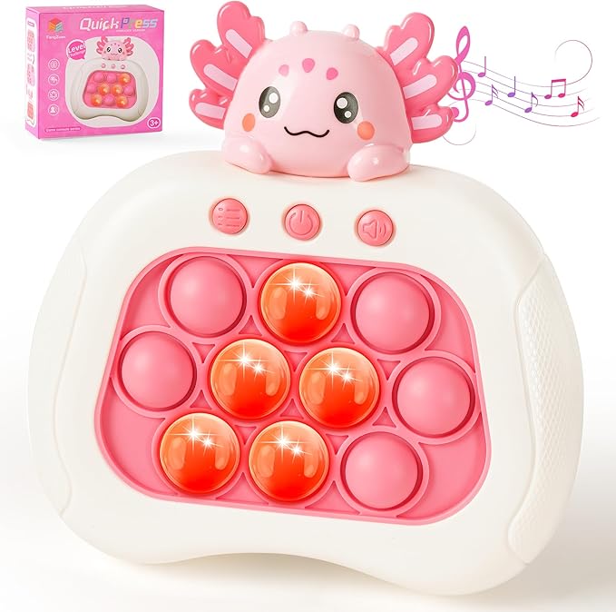 Axolotl Pop Game Fidget Toy,Easter Basket Stuffers,Quick Push Game Pop Bubble Up Toys,Easter Egg fillers Axolotl Gifts Teen Girl Trendy