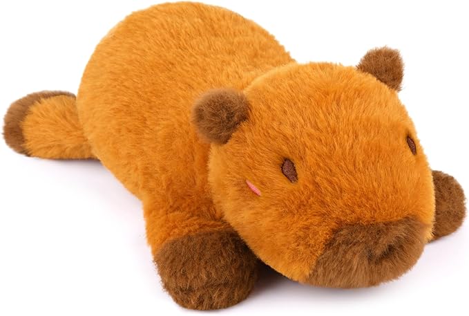 Weighted Capybara Plush,10in 0.8lb Weighted Stuffed Animals Soft Capybara Stuffed Animal,Cute Huggable Small Capybara Weighted Plushie Pillow Toy Gifts for Kids Boys Girls