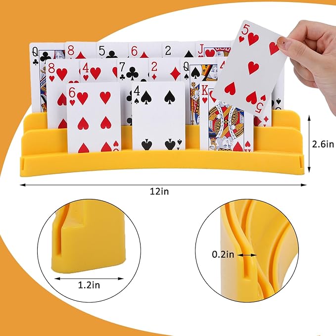 Three-Layer Design Playing Cards Holders，Playing Card Holder for Kids Adults Hands Free Card Holder for Family Card Game Nights Poker Parties
