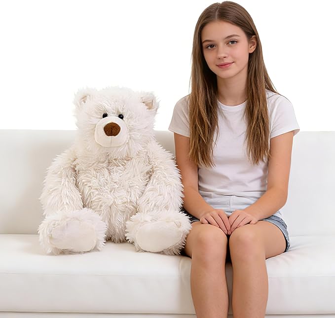 4.2 lbs Polar Bear Weighted Stuffed Animal 27in, Stuffed Bear Plush for Adult, Kids, Weight Polar Bear Plush Animal Pillow White Bear Gifts on Christmas, Birthday, Valentine's Day