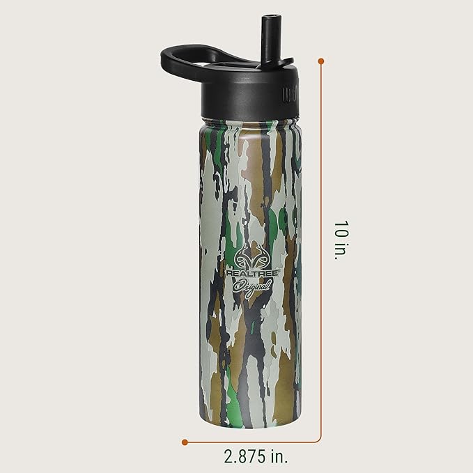 Wildkin Realtree Original 22oz Kids Water Bottle – Leakproof, Vacuum-Insulated, Durable, Easy-Clean