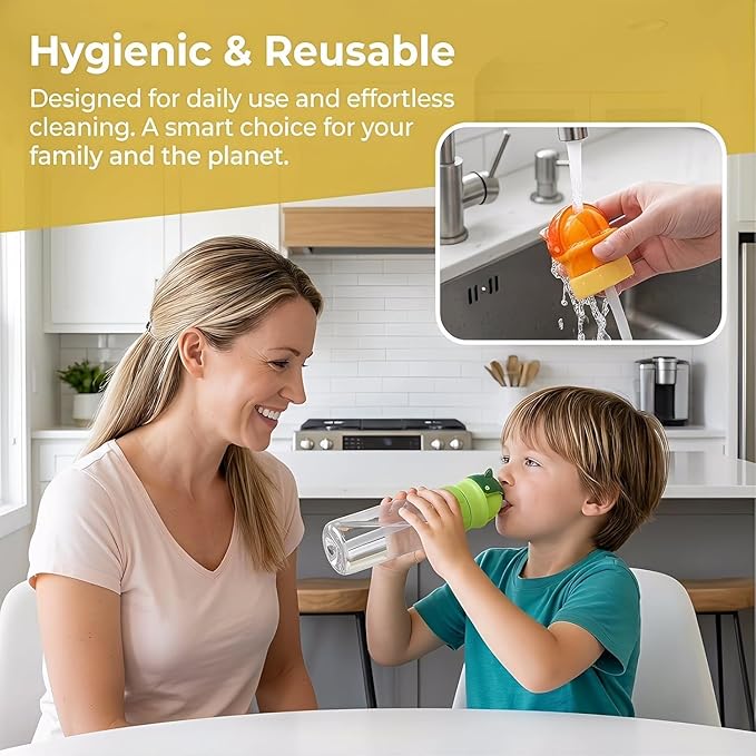 2pcs Water Bottle Spout Conversion Cap with Straw,Soft Silicone Straws,Reusable Children Beverage Water Bottle Straw Lid,Universal Soda Can Lids Spouts (green)