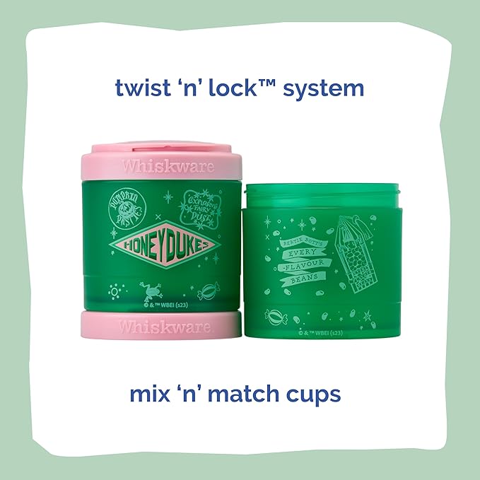 Whiskware Harry Potter Stackable Snack Containers for Infants, Kids, and Toddlers, Durable Food Storage Containers for Daycare, Car, and Airplane Travel, Dishwasher Safe, Honeydukes