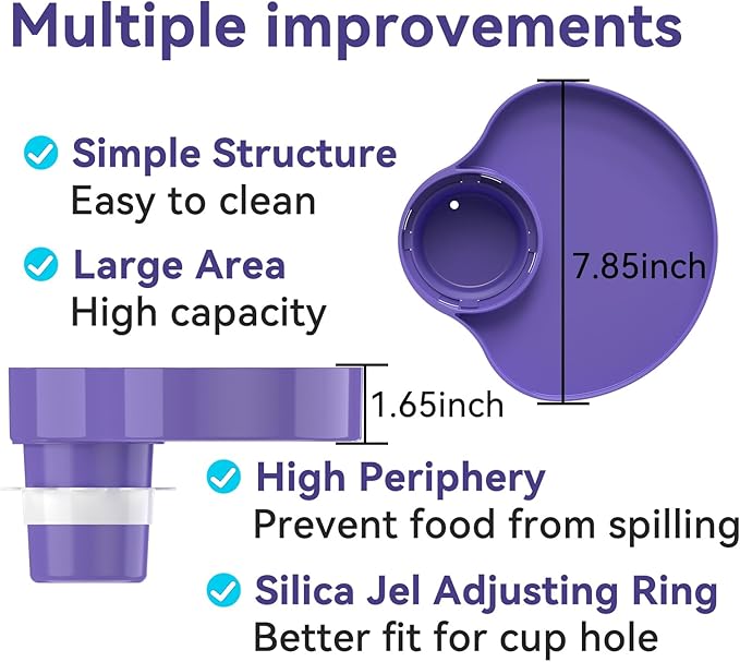 Kids Car Seat Tray, Travel Tray with Cup Holder for Toddler Baby, Kids Car Seat Food Snack Organizer for Road Trip, Stroller snack Organizer Travel Must Haves Toddler Must Haves (Purple, 1 PCS)