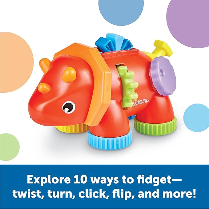 Learning Resources Tracy the Fidget Triceratops - Toddler Montessori Toys, Stacking Shape, Gifts For Boys And Girls, Sorting And Matching Skill Activities, Educational Games, Ages 18 Months+