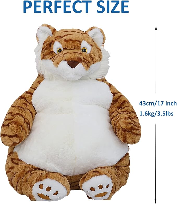 Tiger Weighted Stuffed Animals, 17" 3.5 lbs Weighted Tiger Plush Large Weighted Plush Animal Toy Pillow Gifts for Boys and Girls