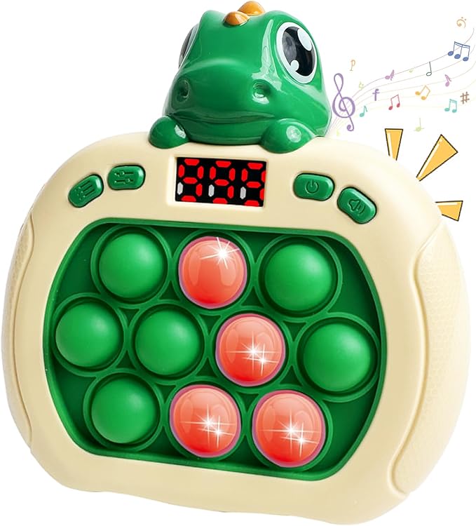 Dinosaur Quick Push Bubble Game,Easter Basket Stuffers Pop Fidget Light up Puzzle Game Sensory Toys,Easter Egg fillers Dinosaur Toys for Kids Boys Girls Toddlers Party Favor