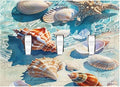 Decorative Switch Plates Ocean Waves Starfish Conch Scallop Shell 3 Gang Wall Plate Triple Toggle Light Switch Cover Faceplate Electrical Wall Panels For Kids Room Nursery Decor