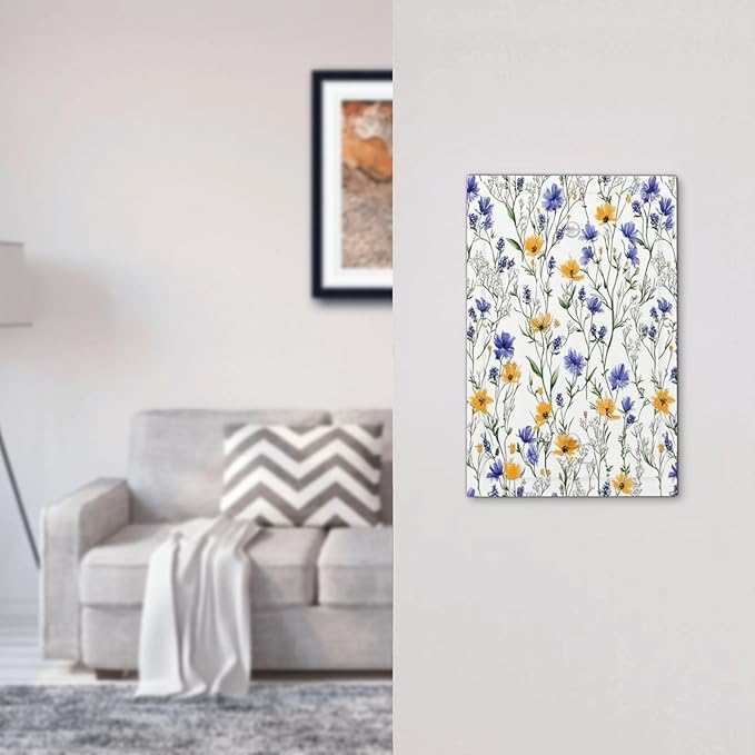 Light Switch Cover Plate Floral Colorful Green Leaf Wildflower 1 Gang No Device Blank Electrical Wall Plates Faceplate Decorative Switch Plate For Bed Room Living Room Decor