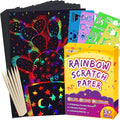 FUNNYB&G Rainbow Scratch Paper Art for Kids - 200 Pcs Magic Rainbow Scratch Paper Off Set Scratch Crafts Arts Supplies Kit Pads Sheets for Party Games Valentine's Day Christmas Birthday Gifts