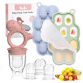 Baby Breastmilk Popsicle Molds & Fruit Feeder Pacifier, Silicone Baby Food Freezer Tray Storage Containers for Infant Teething Self Feeding