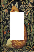 Fox Morris Plants Flowers Vine Colorful Floral Decorative Outlet Covers 1 Gang Single Rocker Light Switch Cover Plate Wall Plates Gfci Faceplate For Bed Room Living Room Decor