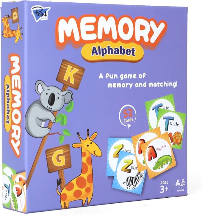 Point Games Memory Game for Kids, Matching Card Games, Flash Cards - Educational Toys - Preschool Learning - Birthday Gift for Boys & Girls Ages 3+