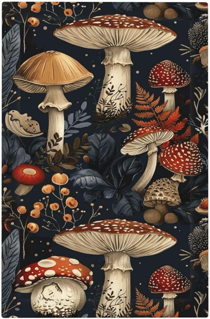 Light Switch Cover Plate Vintage Mushroom Floral 1 Gang No Device Blank Wall Plate Decorative Switch Plate Covers Electrical Outlet Cover for Bedroom Kids room Decor