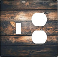Wallplates Brown Vintage Wooden Board Rustic Wood 1 Toggle 1 Duplex Switch Plate Electrical Gfci Faceplate Decorative Light Switch Covers For Farmhouse Cabin Decor