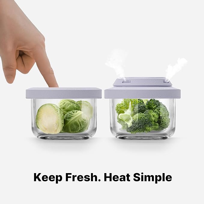 Comotomo 'Smart Vent' Baby Food Container, Gray, Set of 3