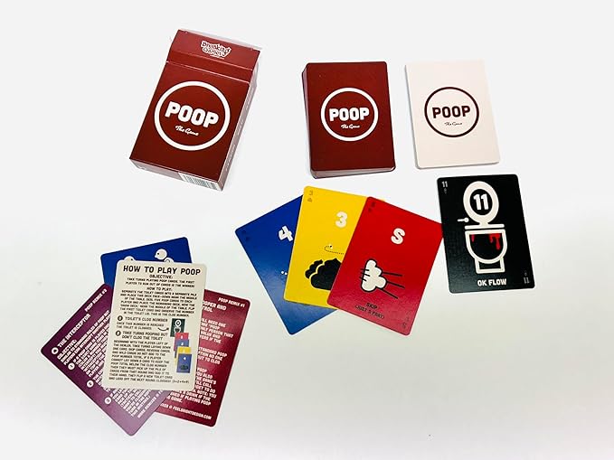 Breaking Games Poop The Game - Hilarious and Family-Friendly Card Game for Kids Ages 6 and Up - Perfect for Game Night and Parties - 2-5 Players - New Edition!