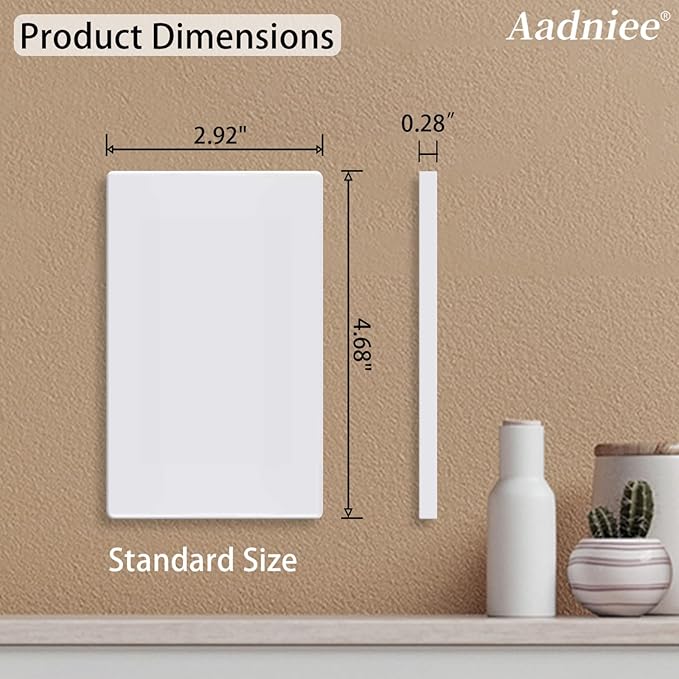Screwless Blank Wall Plates, 1-Gang Child Safe No Device Outlet and Switch Covers, Standard Size 2.92" x 4.68" Hidden Screw Faceplate, Unbreakable Thermoplastic (5 Pack, Gloss White)
